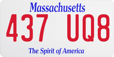 MA license plate 437UQ8