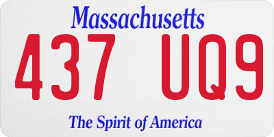 MA license plate 437UQ9