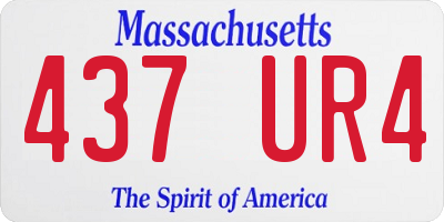 MA license plate 437UR4