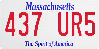 MA license plate 437UR5