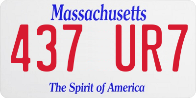 MA license plate 437UR7