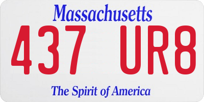 MA license plate 437UR8