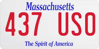 MA license plate 437US0