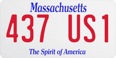 MA license plate 437US1