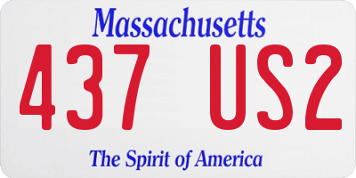 MA license plate 437US2