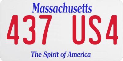 MA license plate 437US4