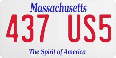 MA license plate 437US5