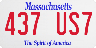 MA license plate 437US7