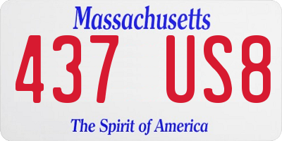 MA license plate 437US8