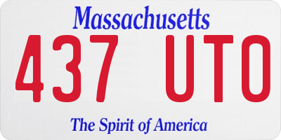 MA license plate 437UT0