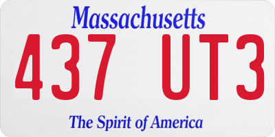 MA license plate 437UT3