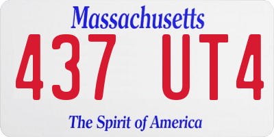 MA license plate 437UT4