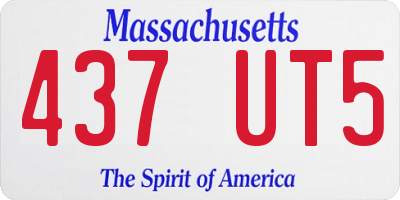 MA license plate 437UT5