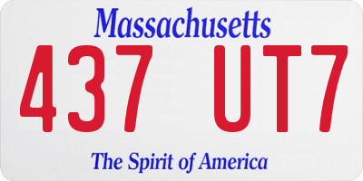 MA license plate 437UT7
