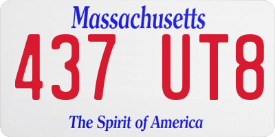 MA license plate 437UT8