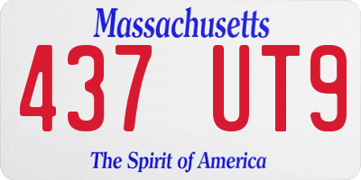 MA license plate 437UT9