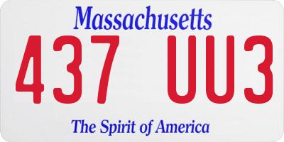 MA license plate 437UU3