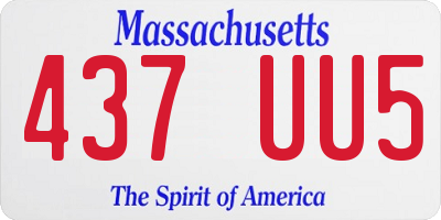MA license plate 437UU5