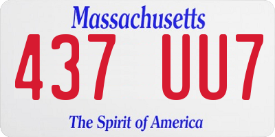 MA license plate 437UU7