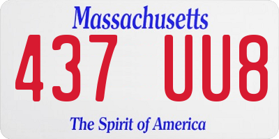 MA license plate 437UU8