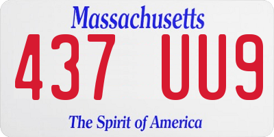 MA license plate 437UU9