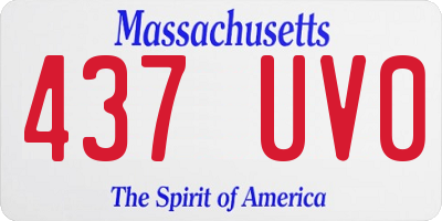 MA license plate 437UV0