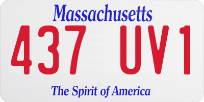 MA license plate 437UV1