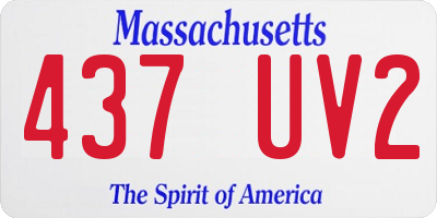 MA license plate 437UV2