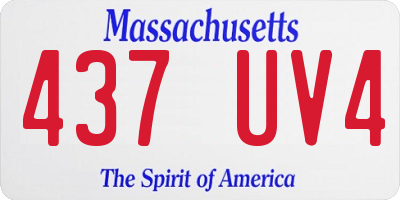 MA license plate 437UV4