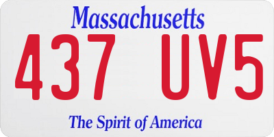 MA license plate 437UV5