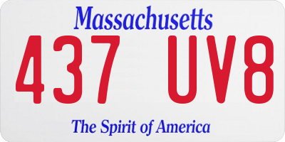 MA license plate 437UV8
