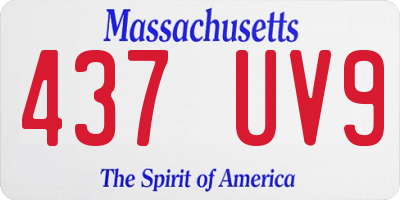 MA license plate 437UV9
