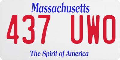 MA license plate 437UW0