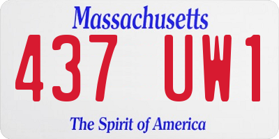 MA license plate 437UW1