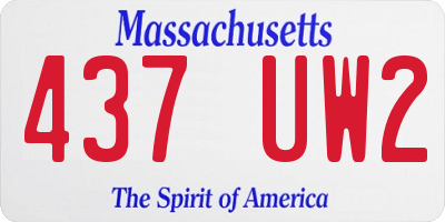 MA license plate 437UW2