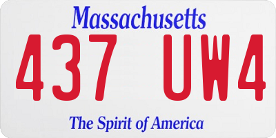 MA license plate 437UW4