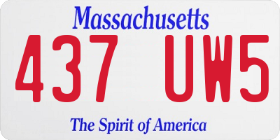 MA license plate 437UW5