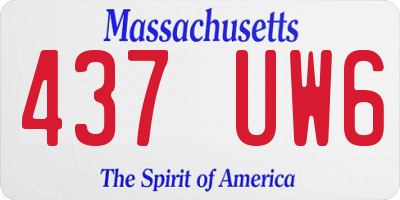 MA license plate 437UW6