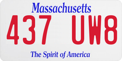 MA license plate 437UW8