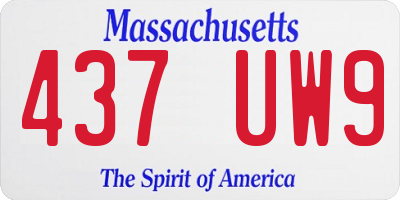 MA license plate 437UW9