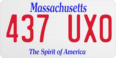 MA license plate 437UX0