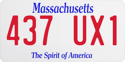 MA license plate 437UX1