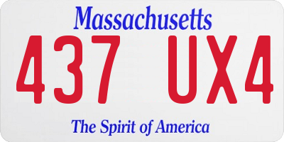 MA license plate 437UX4
