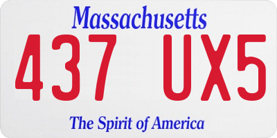 MA license plate 437UX5