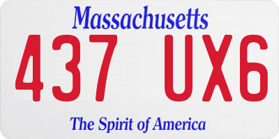 MA license plate 437UX6
