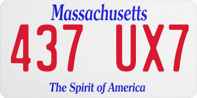 MA license plate 437UX7