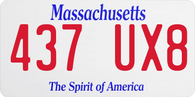 MA license plate 437UX8