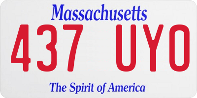 MA license plate 437UY0