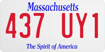 MA license plate 437UY1