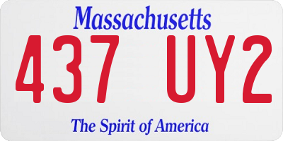MA license plate 437UY2